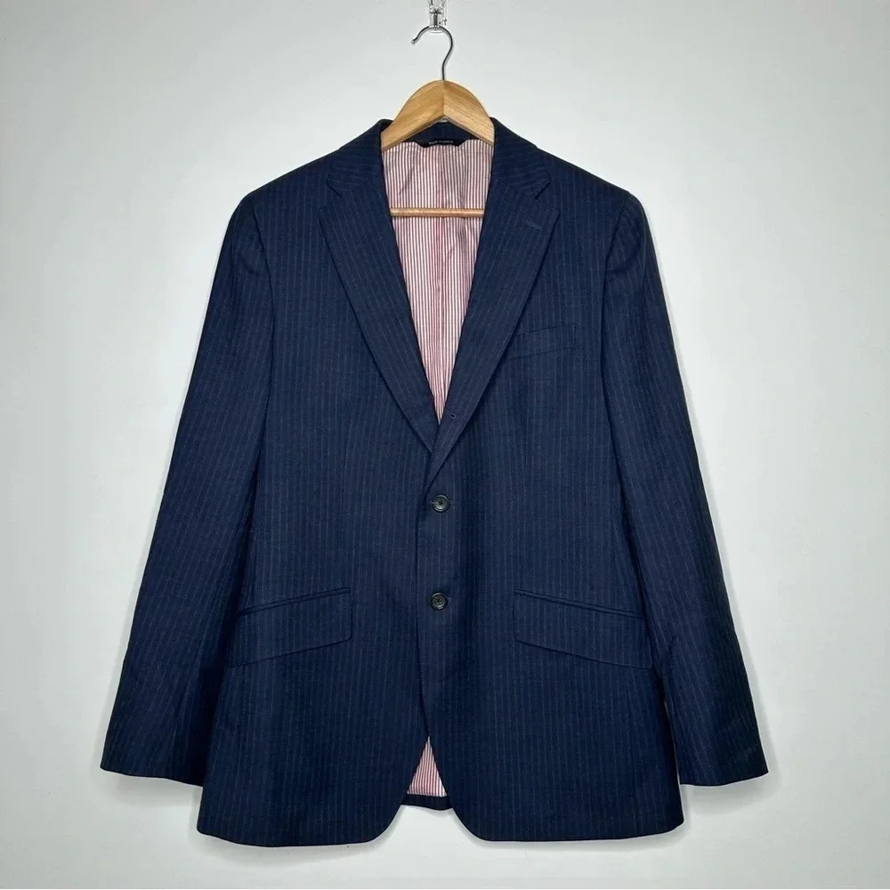Banana Republic Navy Pinstripe Wool Blazer Size 40R